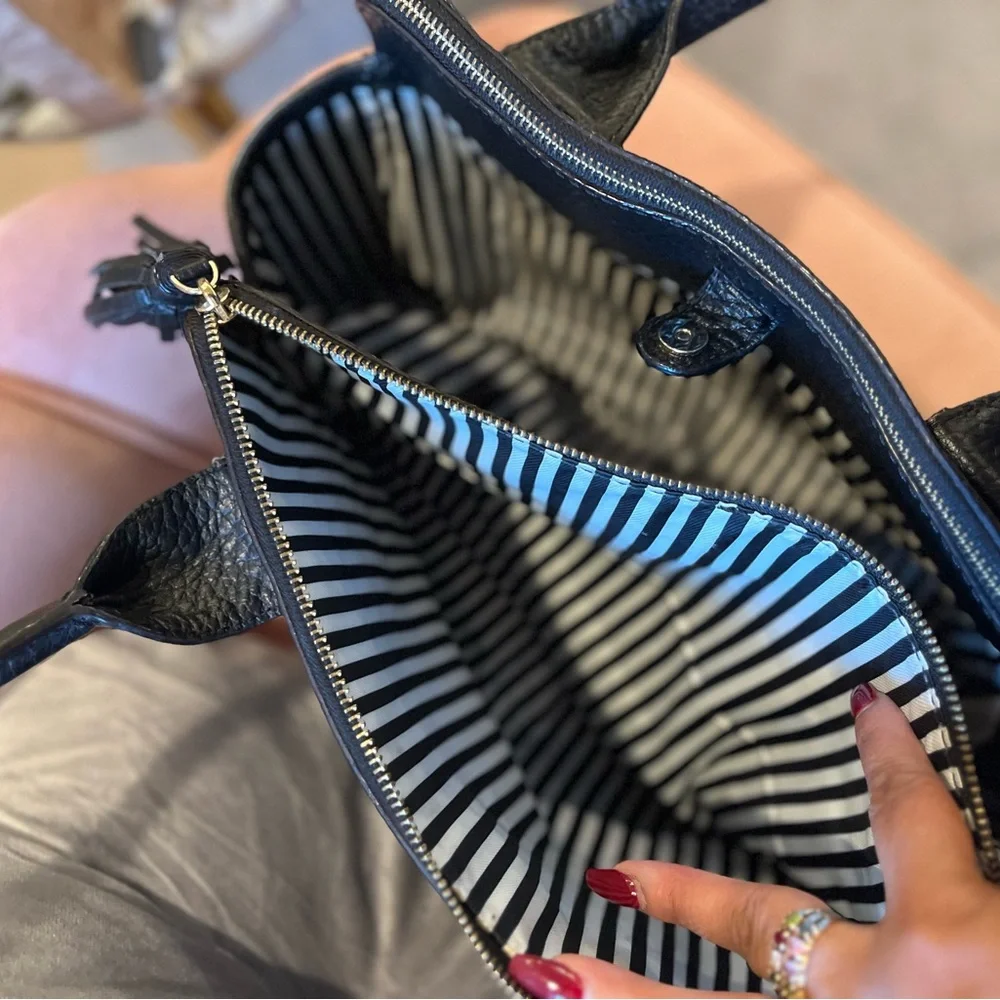 kate spade Black Pebbled Leather Satchel - Picture 7 of 8